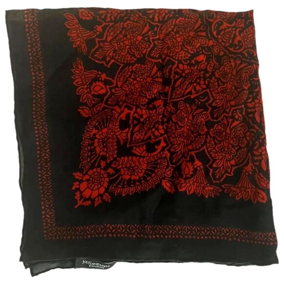 YSL wool & silk vintage scarf/neckerchief - Picture 1 of 8